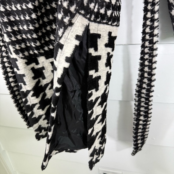 Ett:twa by Anthropologie Black & Cream Wool Blend Houndstooth Coat Size XS - Picture 10 of 15
